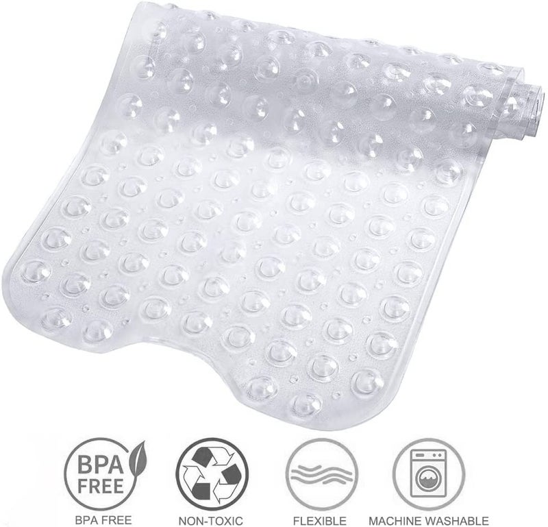 TreeBud Tree Bud Bathtub Mats for Shower Tub Non-Slip Bath Mat 39 x 16 Inch Extra Long Shower Mat, Bath Tub Mat for Bathroom with Machine Washable, BPA Free for Kids (Clear) - Image 4